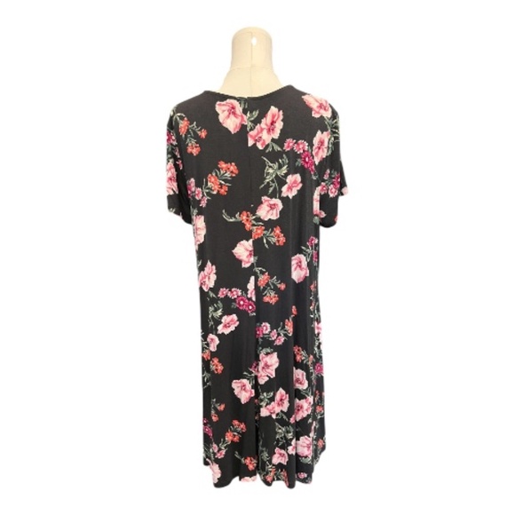 👗 EUC OLD NAVY Women’s Black Floral Knit Swing Dress Panther Swirl | Size XL - Picture 4 of 7
